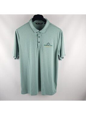 Travis Mathew Shirt Men XL Green Golf Company Logo S/S Polo